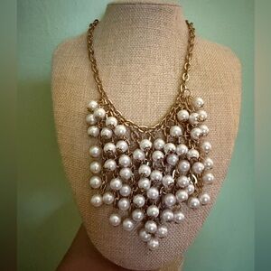 Elegant Pearl Cluster Necklace